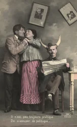 Mann mit Stierhörnern